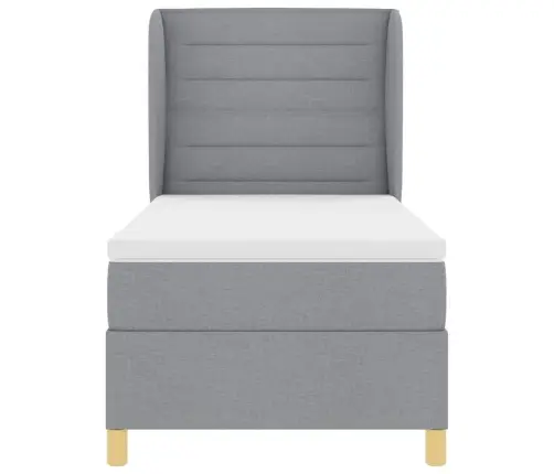 Gulta Ar Matraci Tumši Pelēks 90X190 Cm Audums Gaiši Pelēka Vidaxl