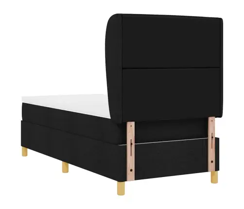 Gulta Ar Matraci Tumši Pelēks 90X190 Cm Audums Ar Matraci Melna Vidaxl