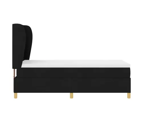 Gulta Ar Matraci Tumši Pelēks 90X190 Cm Audums Ar Matraci Melna Vidaxl