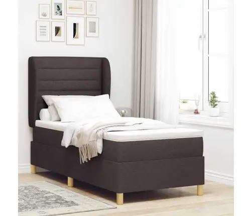 Voodi Vedrudega Ja Madratsiga Tumehall 90X190 Cm Kangas Kangas