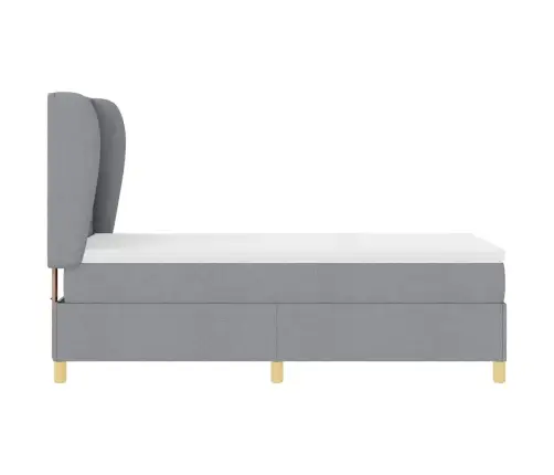 Lova Su Spyruokliniu Čiužiniu Tamsiai Pilkos Spalvos 90X190 Cm