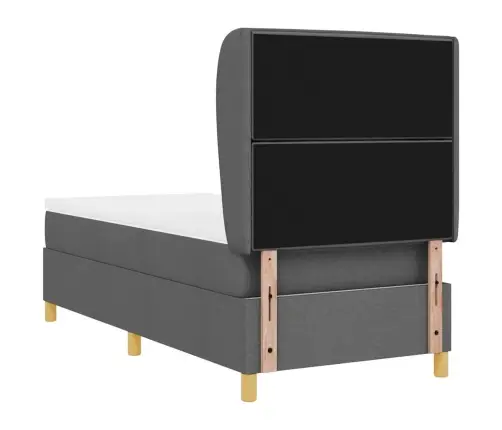 Gulta Ar Matraci Tumši Pelēks 90X190 Cm Audums Tumši Pelēka Vidaxl