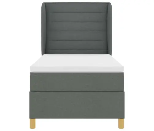 Gulta Ar Matraci Tumši Pelēks 90X190 Cm Audums Tumši Pelēka Vidaxl