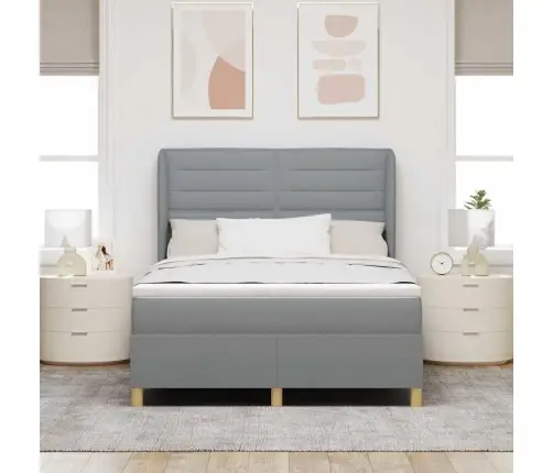 Voodi Vedrudega Ja Madratsiga Tumehall 90X190 Cm Kangas Kangas