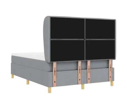 Voodi Vedrudega Ja Madratsiga Tumehall 90X190 Cm Kangas Kangas