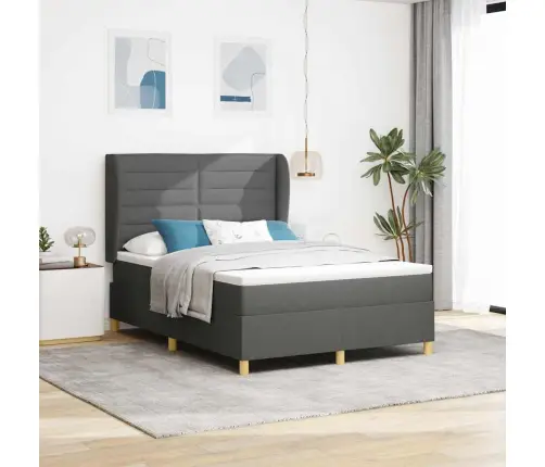 Voodi Vedrudega Ja Madratsiga Tumehall 90X190 Cm Kangas Kangas