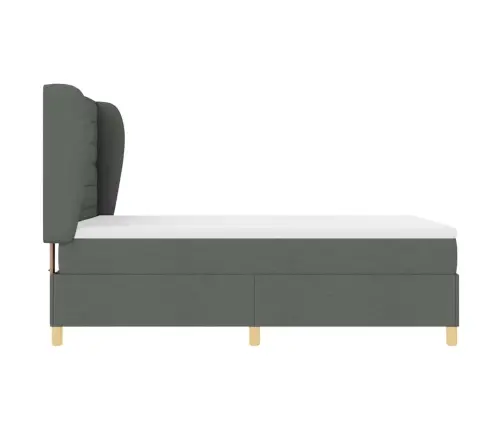 Voodi Vedrudega Ja Madratsiga Tumehall 90X190 Cm Kangas Kangas