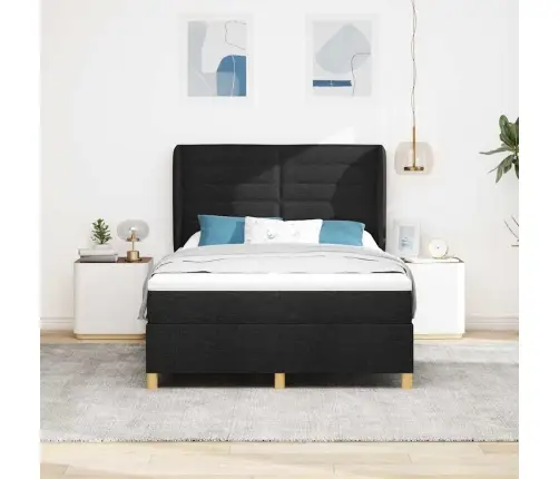 Voodi Vedrudega Ja Madratsiga Tumehall 90X190 Cm Kangas Must