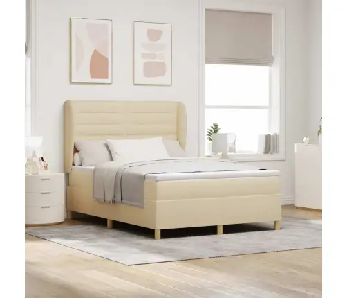 Voodi Vedrudega Ja Madratsiga Tumehall 90X190 Cm Kangas Cream