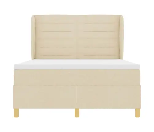 Voodi Vedrudega Ja Madratsiga Tumehall 90X190 Cm Kangas Cream