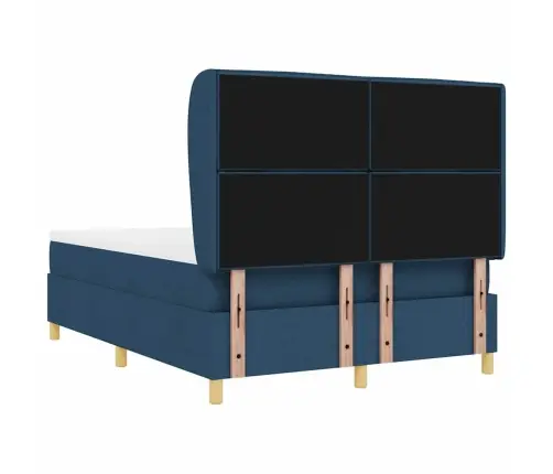 Voodi Vedrudega Ja Madratsiga Tumehall 90X190 Cm Kangas Sinine