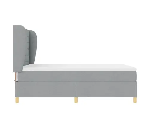 Voodi Vedrudega Ja Madratsiga Tumehall 90X190 Cm Kangas Kangas