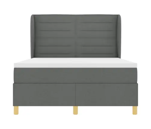 Voodi Vedrudega Ja Madratsiga Tumehall 90X190 Cm Kangas Kangas