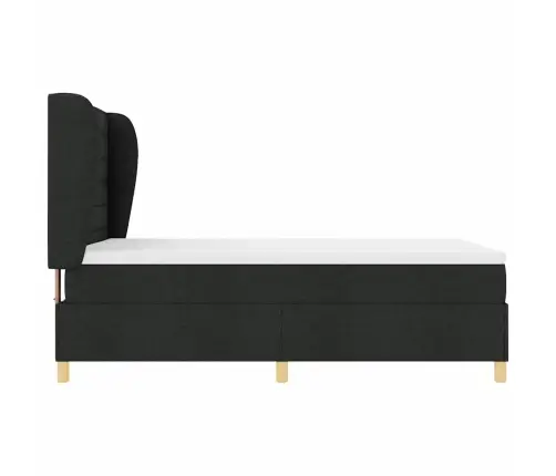 Gulta Ar Matraci Tumši Pelēks 90X190 Cm Audums Ar Matraci Melna Vidaxl