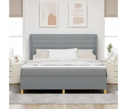 Voodi Vedrudega Ja Madratsiga Tumehall 90X190 Cm Kangas Kangas