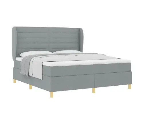 Voodi Vedrudega Ja Madratsiga Tumehall 90X190 Cm Kangas Kangas