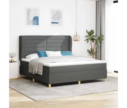 Voodi Vedrudega Ja Madratsiga Tumehall 90X190 Cm Kangas Kangas