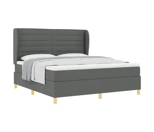 Voodi Vedrudega Ja Madratsiga Tumehall 90X190 Cm Kangas Kangas