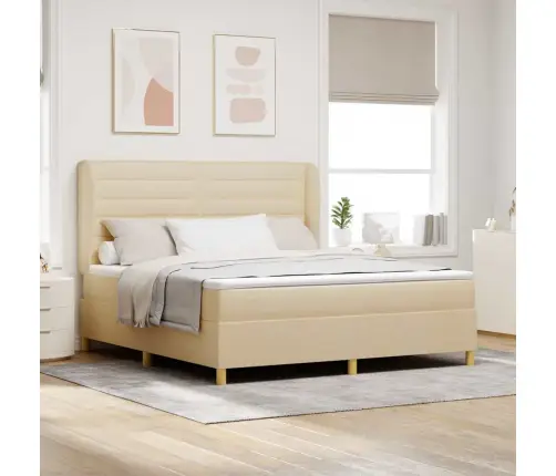 Voodi Vedrudega Ja Madratsiga Tumehall 90X190 Cm Kangas Cream