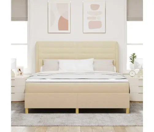 Voodi Vedrudega Ja Madratsiga Tumehall 90X190 Cm Kangas Cream