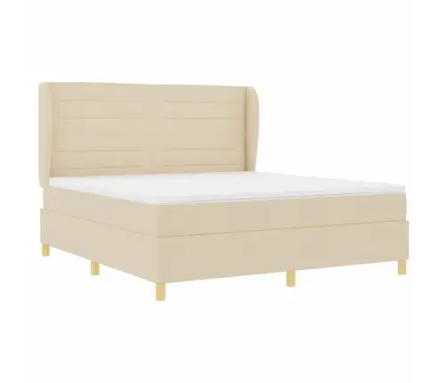 Voodi Vedrudega Ja Madratsiga Tumehall 90X190 Cm Kangas Cream