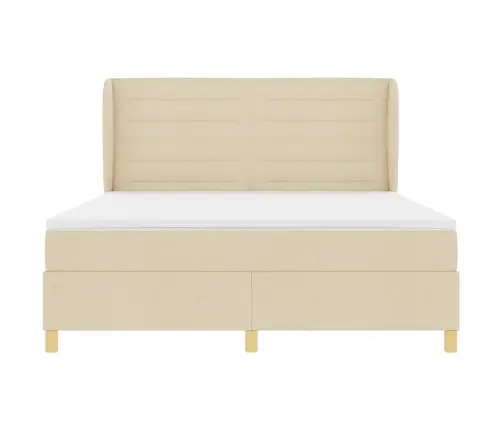 Voodi Vedrudega Ja Madratsiga Tumehall 90X190 Cm Kangas Cream