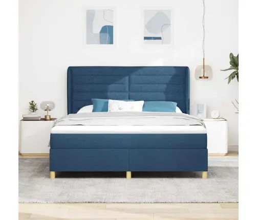 Gulta Ar Matraci Tumši Pelēks 90X190 Cm Audums Zila Audums Vidaxl