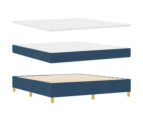 Gulta Ar Matraci Tumši Pelēks 90X190 Cm Audums Zila Audums Vidaxl