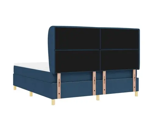 Gulta Ar Matraci Tumši Pelēks 90X190 Cm Audums Zila Audums Vidaxl