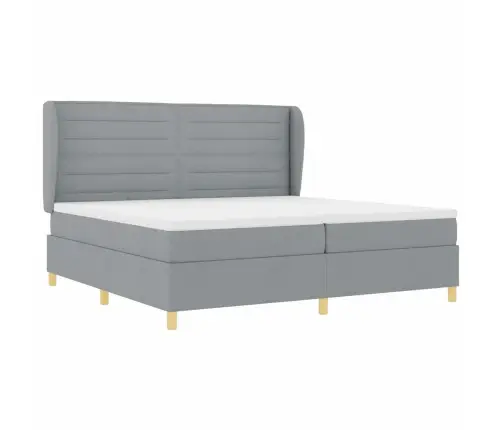 Voodi Vedrudega Ja Madratsiga Tumehall 90X190 Cm Kangas Kangas