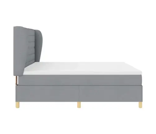 Voodi Vedrudega Ja Madratsiga Tumehall 90X190 Cm Kangas Kangas