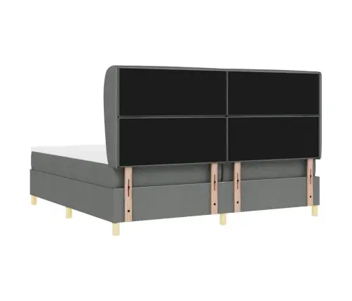 Gulta Ar Matraci Tumši Pelēks 90X190 Cm Audums Tumši Pelēka Vidaxl