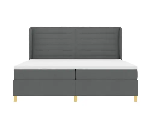 Gulta Ar Matraci Tumši Pelēks 90X190 Cm Audums Tumši Pelēka Vidaxl