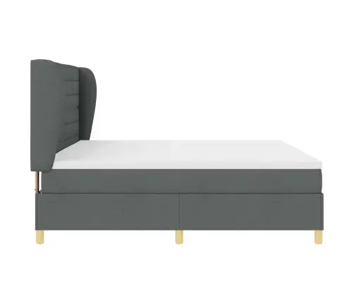 Gulta Ar Matraci Tumši Pelēks 90X190 Cm Audums Tumši Pelēka Vidaxl