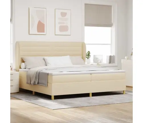 Gulta Ar Matraci Tumši Pelēks 90X190 Cm Audums Krēmkrāsa Audums Vidaxl