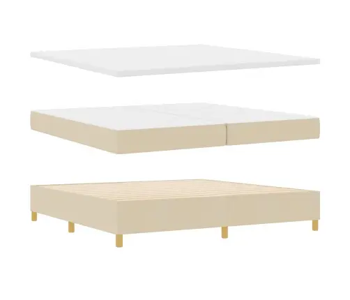 Gulta Ar Matraci Tumši Pelēks 90X190 Cm Audums Krēmkrāsa Audums Vidaxl