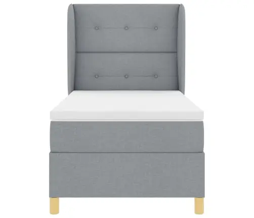 Voodi Vedrudega Ja Madratsiga Tumehall 90X190 Cm Kangas Kangas