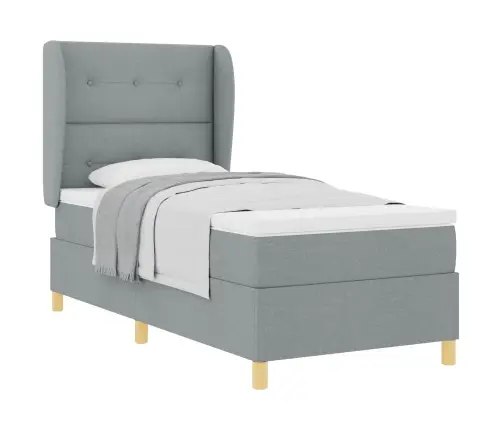 Voodi Vedrudega Ja Madratsiga Tumehall 90X190 Cm Kangas Kangas