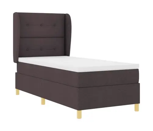 Voodi Vedrudega Ja Madratsiga Tumehall 90X190 Cm Kangas Kangas