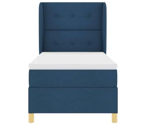 Voodi Vedrudega Ja Madratsiga Tumehall 90X190 Cm Kangas Sinine