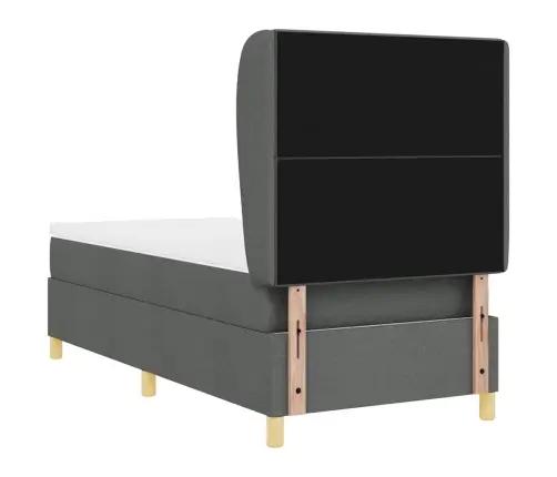 Voodi Vedrudega Ja Madratsiga Tumehall 90X190 Cm Kangas Kangas