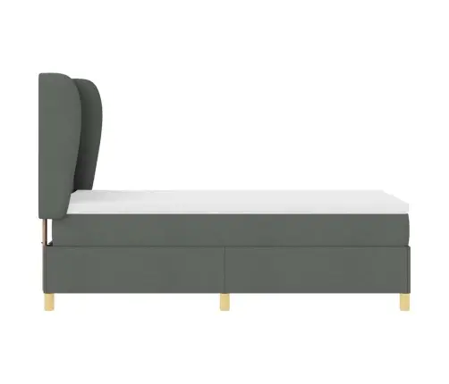 Voodi Vedrudega Ja Madratsiga Tumehall 90X190 Cm Kangas Kangas