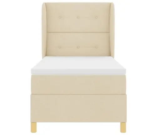 Voodi Vedrudega Ja Madratsiga Tumehall 90X190 Cm Kangas Cream