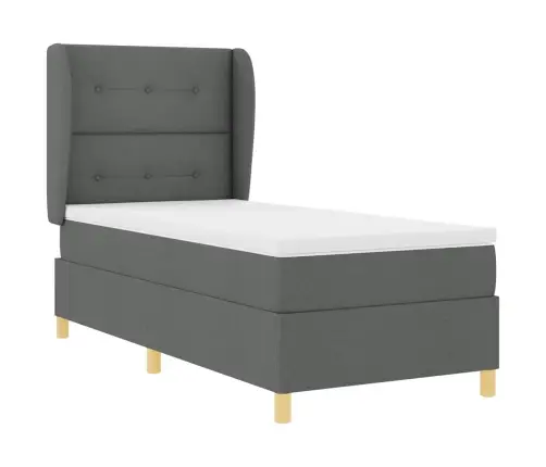 Lova Su Spyruokliniu Čiužiniu Tamsiai Pilkos Spalvos 90X190 Cm