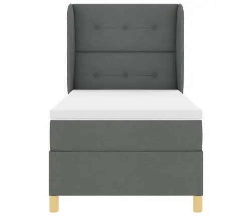 Lova Su Spyruokliniu Čiužiniu Tamsiai Pilkos Spalvos 90X190 Cm