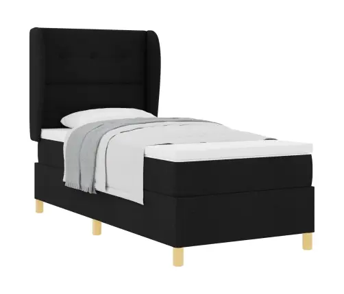 Voodi Vedrudega Ja Madratsiga Tumehall 90X190 Cm Kangas Must