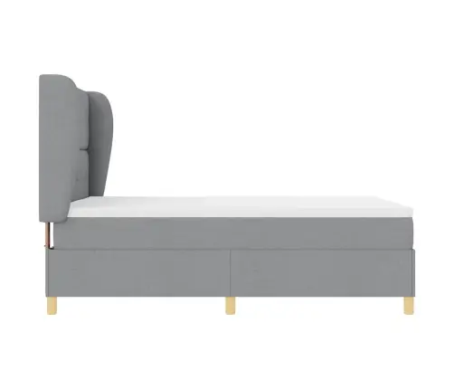 Voodi Vedrudega Ja Madratsiga Tumehall 90X190 Cm Kangas Kangas