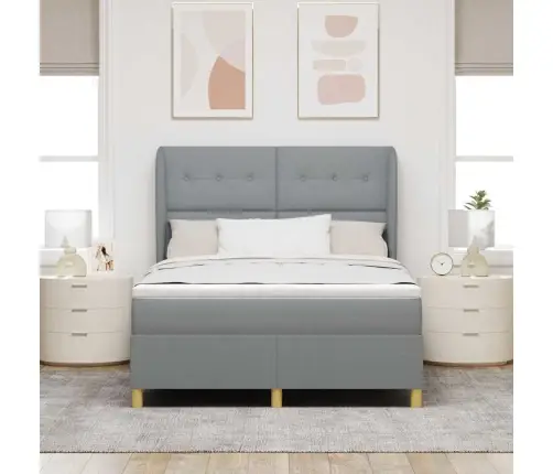 Voodi Vedrudega Ja Madratsiga Tumehall 90X190 Cm Kangas Kangas