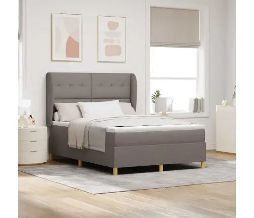 Gulta Ar Matraci Tumši Pelēks 90X190 Cm Audums Pelēkbrūna Vidaxl