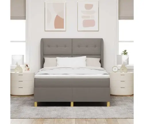 Gulta Ar Matraci Tumši Pelēks 90X190 Cm Audums Pelēkbrūna Vidaxl